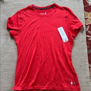 Smartwool SS shirt all season merino wool carnival bright salmon coral women’s M